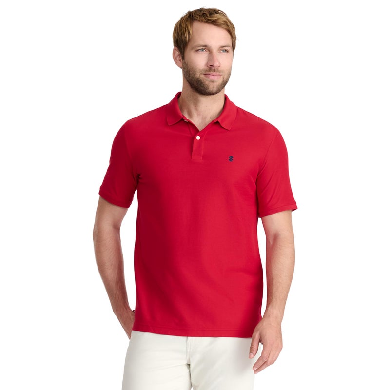 IZOD Men's Advantage Performance Short-Sleeve Polo Shirt, Real Red, Large - Image 1